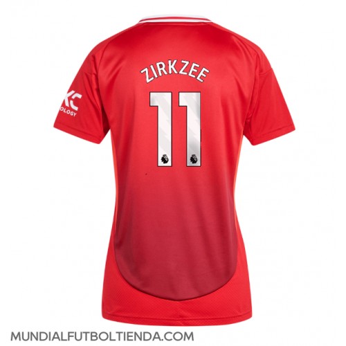 Camiseta Manchester United Joshua Zirkzee #11 Primera Equipación Replica 2024-25 para mujer mangas cortas